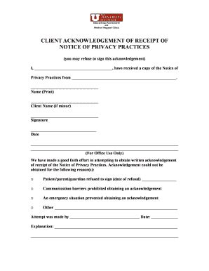 Fillable Online Appendix L - Acknowledgement of Receipt.doc Fax Email ...