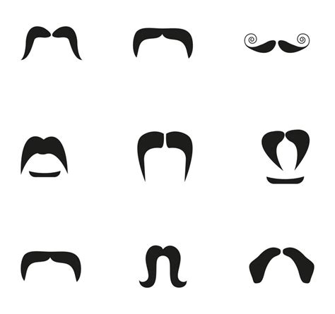 Set of mustaches isolated on white background mustaches icon collection ...
