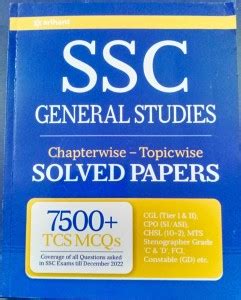 SSC General Studies Chapterwise-Topicwise Solved Papers 7500+TCS MCQS ...