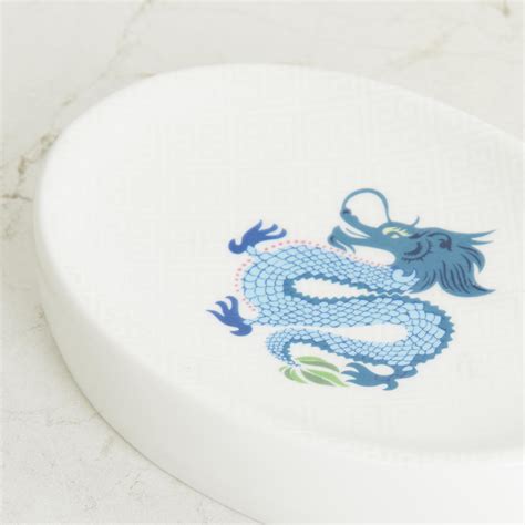 Buy Art of Asia-Dragon Dance White Printed Oval Ceramic Soap Dish from ...