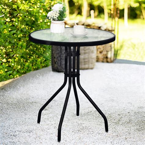 Amazon.com: SPORFIT 27.5” Outdoor Bistro Table, Eucalyptus Wooden Cafe ...