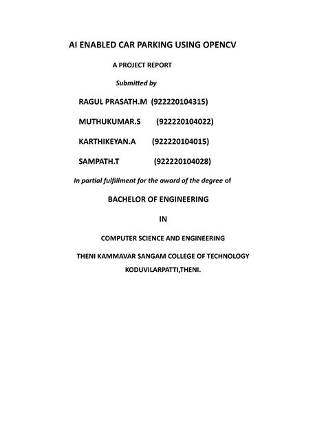 AI Enabled CAR Parking Using OPEN CV - AI ENABLED CAR PARKING USING ...