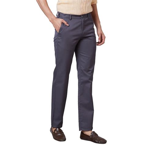 Colorplus Men Grey Tailored Fit Plain Cotton Trouser – MyRaymond