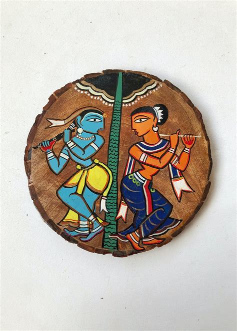 Get Radha Krishna Wall Plate with bark at ₹ 2700 | LBB Shop