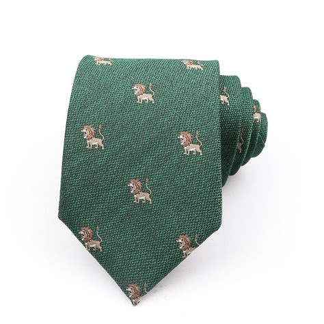 8cm Hunter Green Lion Printed Tie – SHOPWITHSTYLE