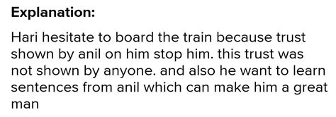 why did hari hesitate to board the train - Brainly.in