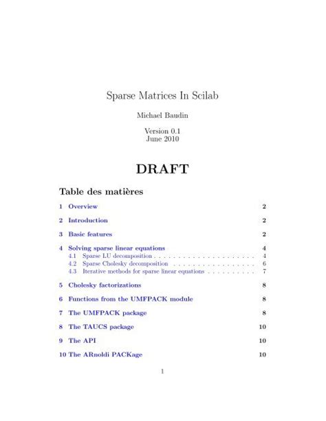 Sparse Matrix Calculations Scilab Program 的图像结果