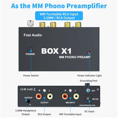 Buy Fosi Audio Box X1 Phono Preamp for MM Turntable Mini Stereo Audio ...