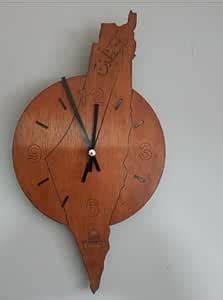 Buy MeeCraft Islamic Palestine Map MDF Wooden Wall Clock 12x7 inch for ...