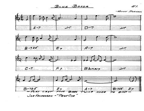 Blue Bossa - Lead Sheet | Openjazzbook