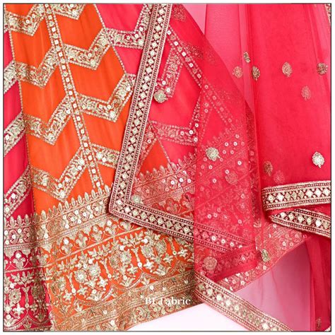 Pink Orange color Sequence Embroidery work Designer Lehenga choli for ...