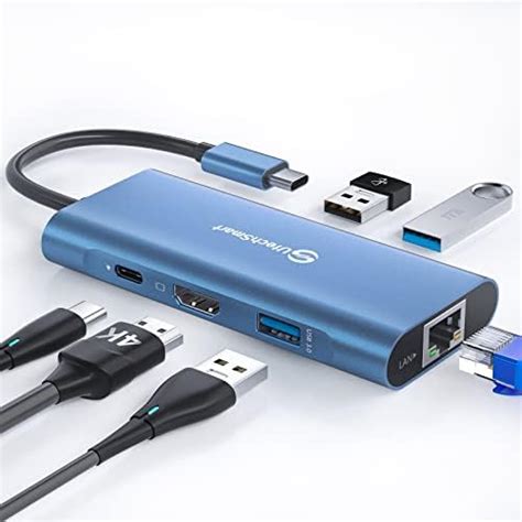USB C Hub, UtechSmart 6 in 1 USB C to HDMI Adapter with 1000M Ethernet ...