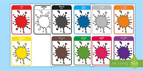 Colour Flashcards English/Romanian - Colour Flash Cards