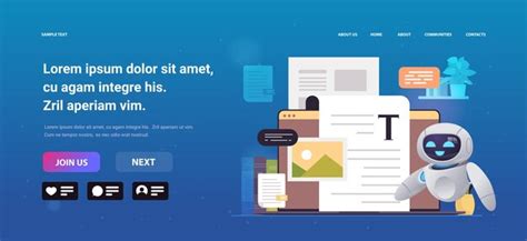 Modern robot article editor writing publicity post robotic journalist ...