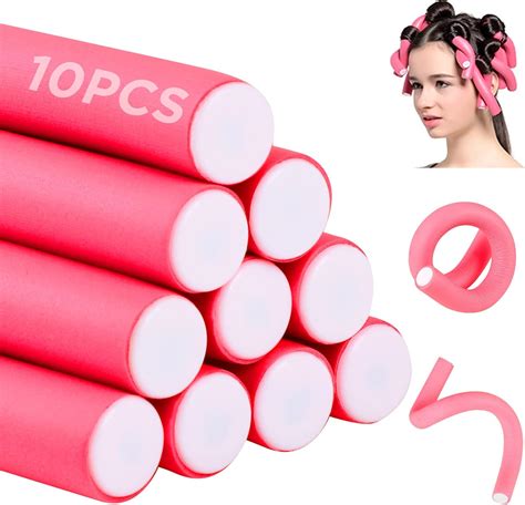 GeeRic 10 Pieces Flexible Curling Rods Twist Foam Hair Rollers Soft ...