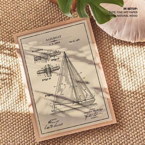 Sailboat 2: Buy Premium Framed Blueprints & Patent Art Online – Dessine Art