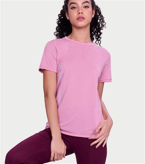 Enamor Short Sleeve Crew Neck Regular Length Basic Dry Fit Workout Cre