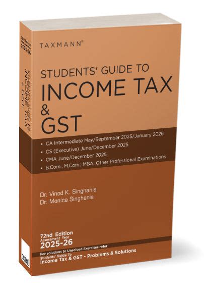 Students Guide to Income Tax including GST Book for CA/CMA Inter, CS E ...