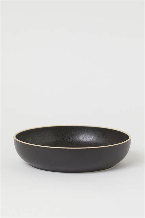 Deep stoneware plate - Black - Home All | H&M IN
