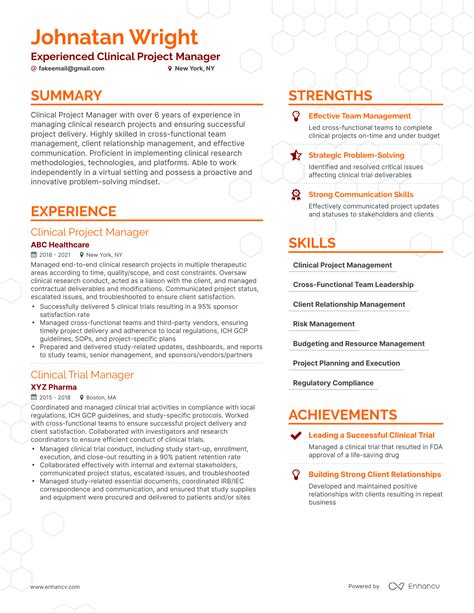 5 Clinical Project Manager Resume Examples & Guide for 2023