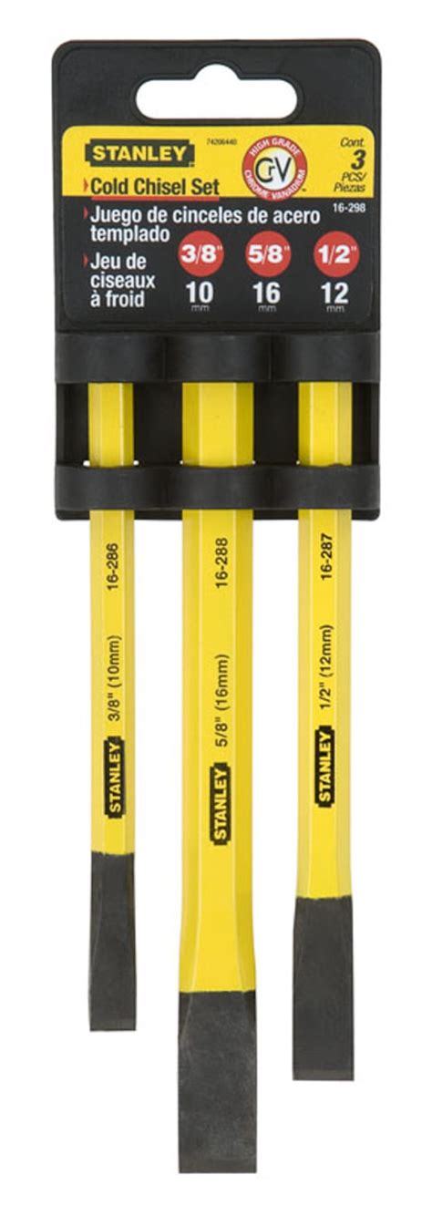 4-18-298 Stanley | Stanley 3 Piece Chrome Vanadium Steel Cold Chisel ...