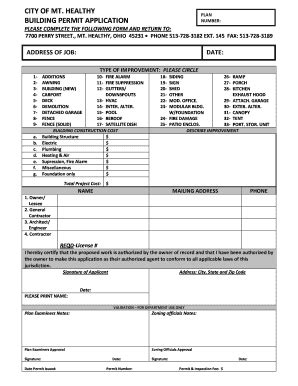 OH Building Permit Application - Mt. Healthy - Fill and Sign Printable ...