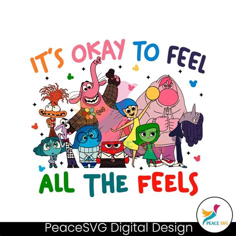 Its Okay To Feel All The Feels Inside Out SVG Digital Download » Peace SVG