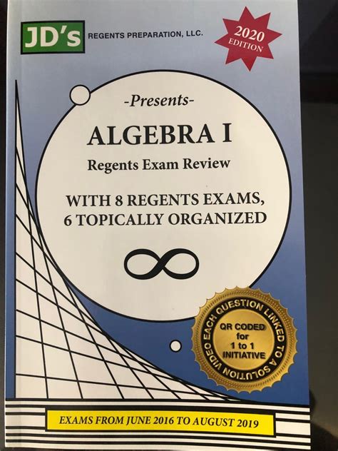 Algebra 1 Regents Exam Review Jd's 2019 Edition 9 Exams Topically ...