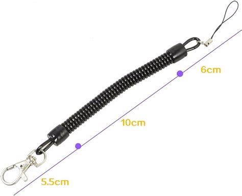 Buy Bungee Cord, Spring Rope Mobile Phone Strap Black Key Lanyard ...