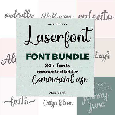 Bundle Laser Fonts 80+ Connected Letter Fonts: Laser Cutting & Cricut Font Bundle - Etsy