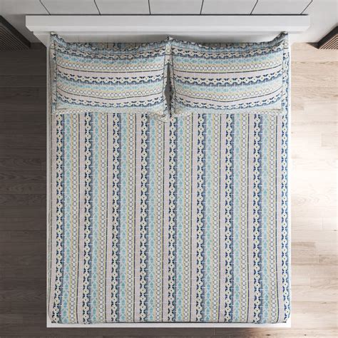 Buy Ezra Yume Cotton 144TC Printed 3Pcs Queen Bedsheet Set from Home ...