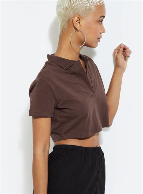 Buy URB_N Women Solid Cropped Polo T-shirt Online at just Rs. 299.0 ...