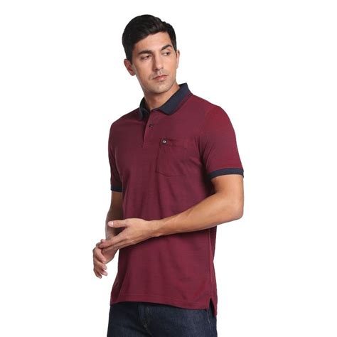 Buy Arrow Sports Maroon Two Tone Pique Polo T-Shirt Online