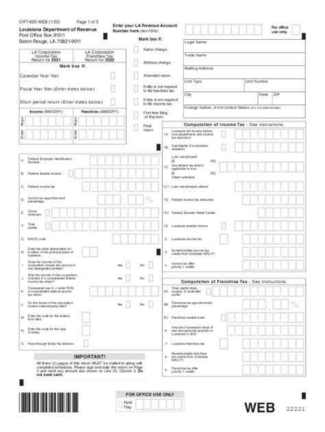 2022 Form LA DoR CIFT-620 Fill Online, Printable, Fillable, Blank ...
