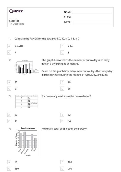 50+ Statistics worksheets for 8th Class on Quizizz | Free & Printable