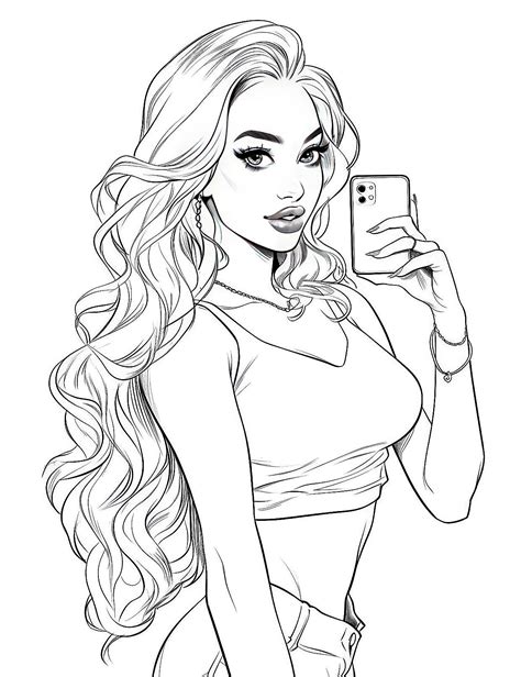 Cute Girl Coloring Pages Realistic
