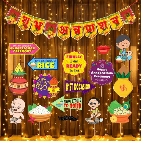 Zyozique ® Annaprasanam Photo Booth Props with Annaprasanam Paper ...