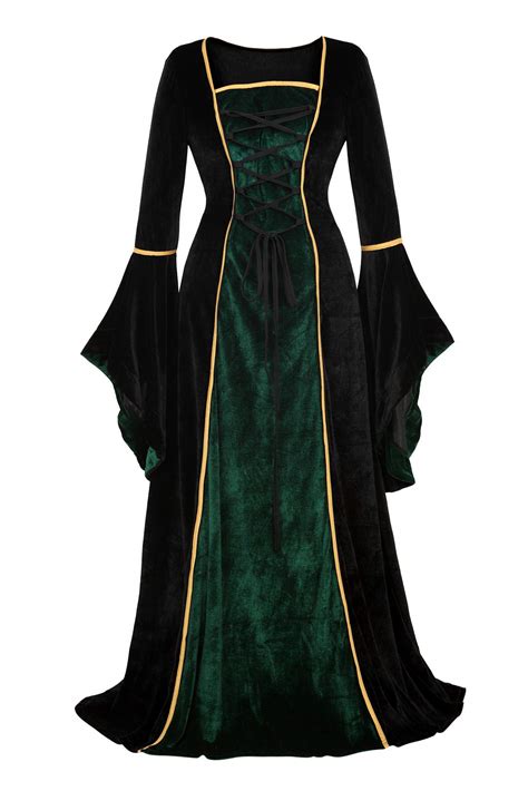 Buy Kranchungel Womens Renaissance Medieval Dress Costume Irish Lace up ...