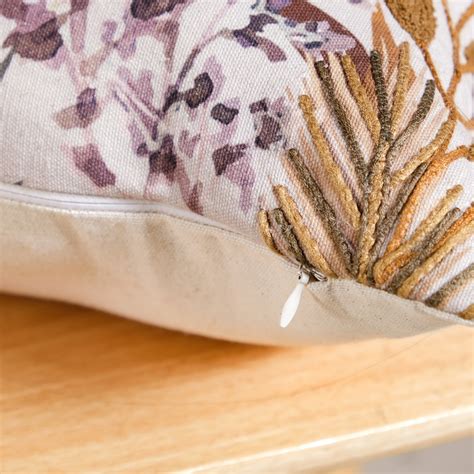 Petal Embroidered Cotton Cushion Cover 50x30cm Online - Premium Cushion ...