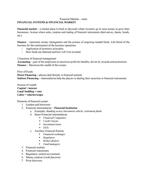 Image result for Financial Markets Tutor2u