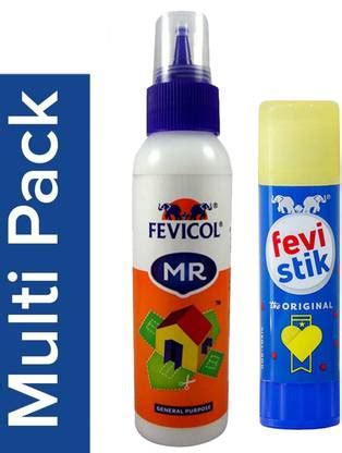 fevicol White Liquied Squeeze Glue [105g] with Fevi Stik [15g] For Art ...