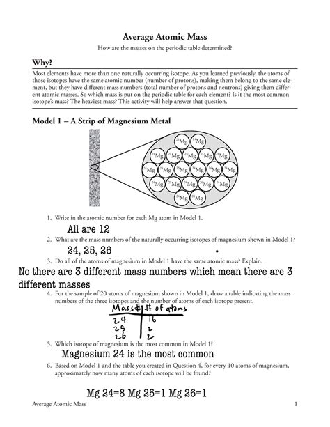 How Do You Find Average Atomic Mass - Free Worksheets Printable