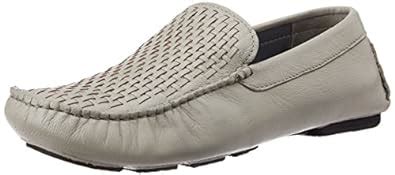 Buy Bata Men's Weaved Driver Grey Leather Loafers and Mocassins - 6 UK ...