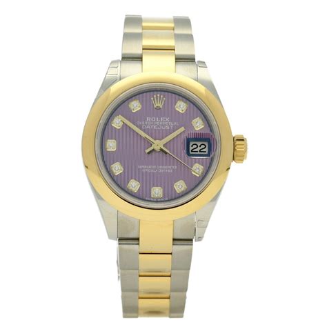 Rolex Lady-Datejust 28 Silver Dial Stainless Steel and 18k Yellow Gold ...