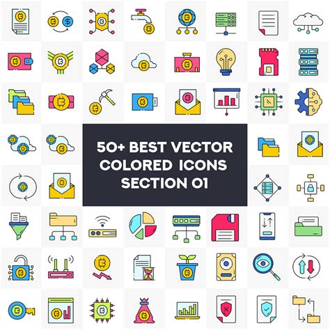 50+ Best Vector Colored icons collection set - MasterBundles