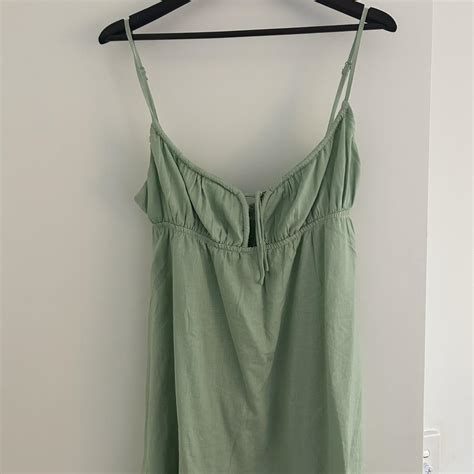 Princess polly, green floaty summer mini dress,... - Depop
