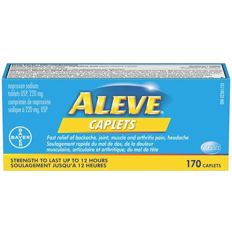 ALEVE Pain Relief - Fast-Acting 220mg Naproxen Sodium Caplets for Joint, Muscle, Headache Relief ...