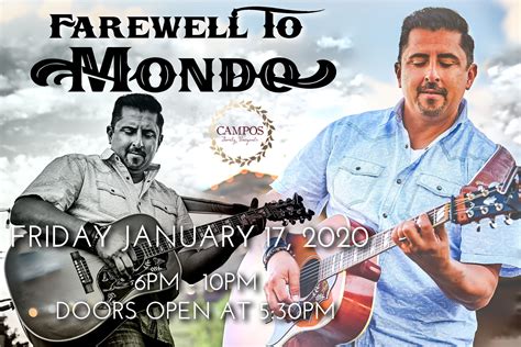 “Farewell to Mondo” concert at Campos Family Vineyards, Friday night ...