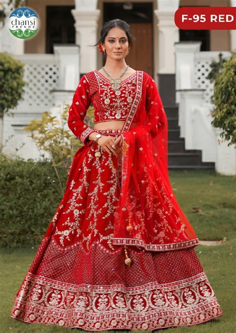 CHANSI TRENDZ D.NO F-95 WHOLESALE VELVET WEDDING WEAR LEHENGA CHOLI FOR ...