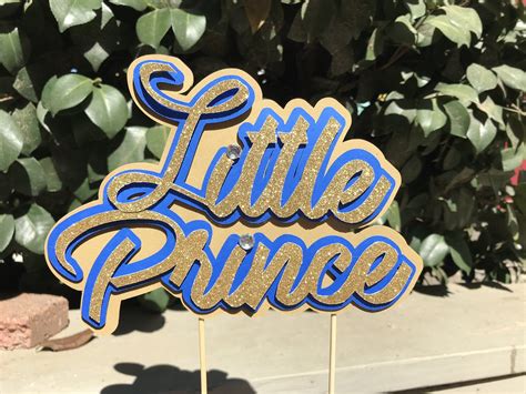 Buy Little Prince theme royal blue and gold cake topper first birthday ...